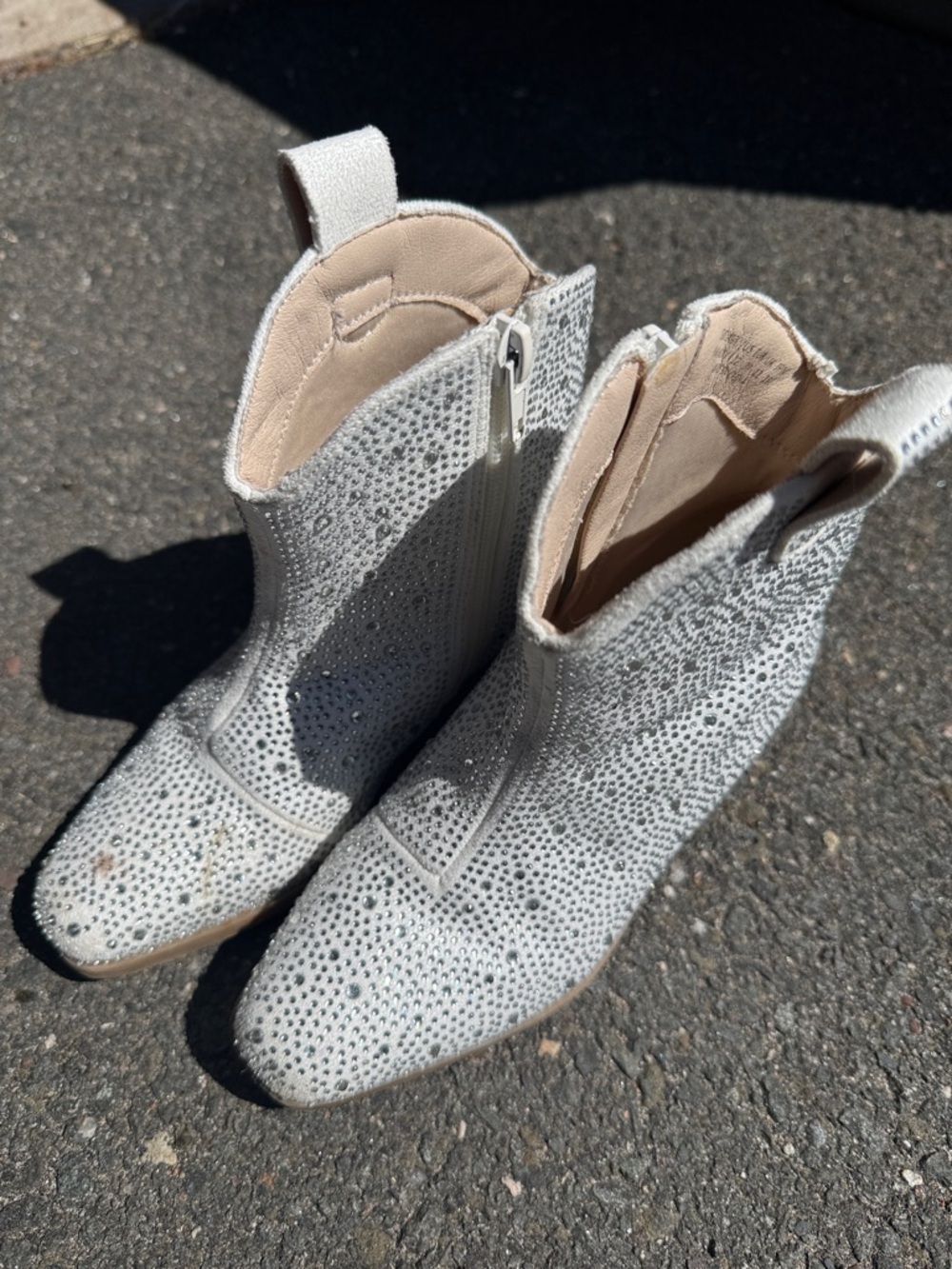 π’Swiftie Boots Toddler Girls Silver Rhinestone Cowboy Boots Dream Pairs Size 12 - Picture 8 of 9